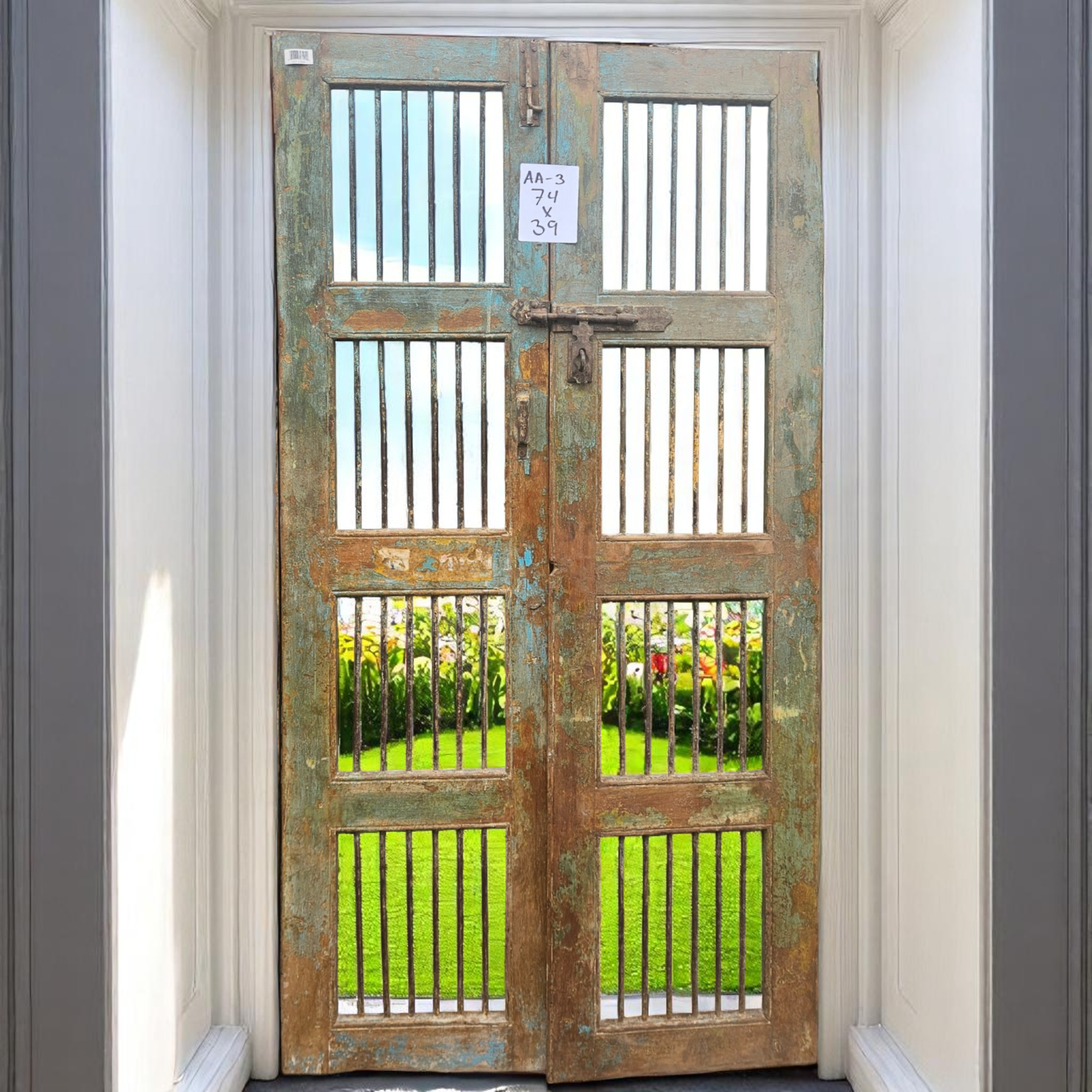 Wilco Home - Wholesale Wall Accent - One-of-a-kind Vintage Solid Wood Doors with Iron Protectors7