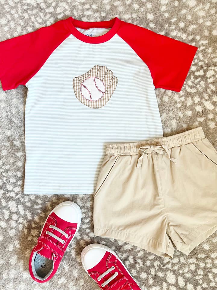 Homerun Baseball Appliqué Tshirt for wholesale by Lil Kids Clothing