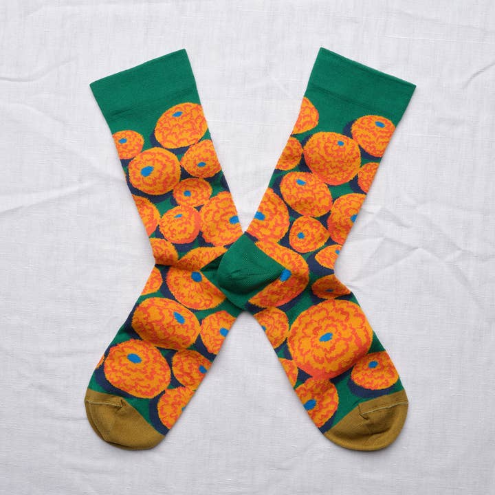 Emerald Orange Socks for wholesale by Bonne Maison
