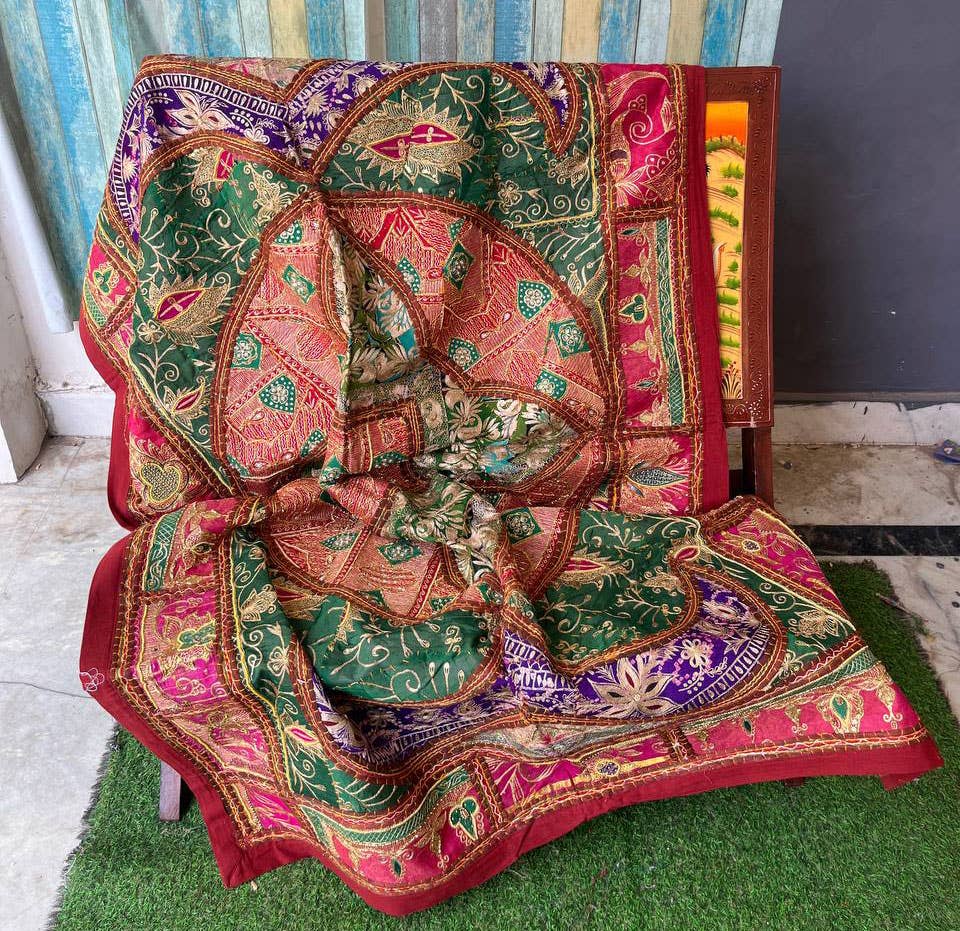 Bhawana Handicrafts – wholesale Löpare – Bondgård Boho Home Bordslöpare Zari Work Tapestry Vintage0