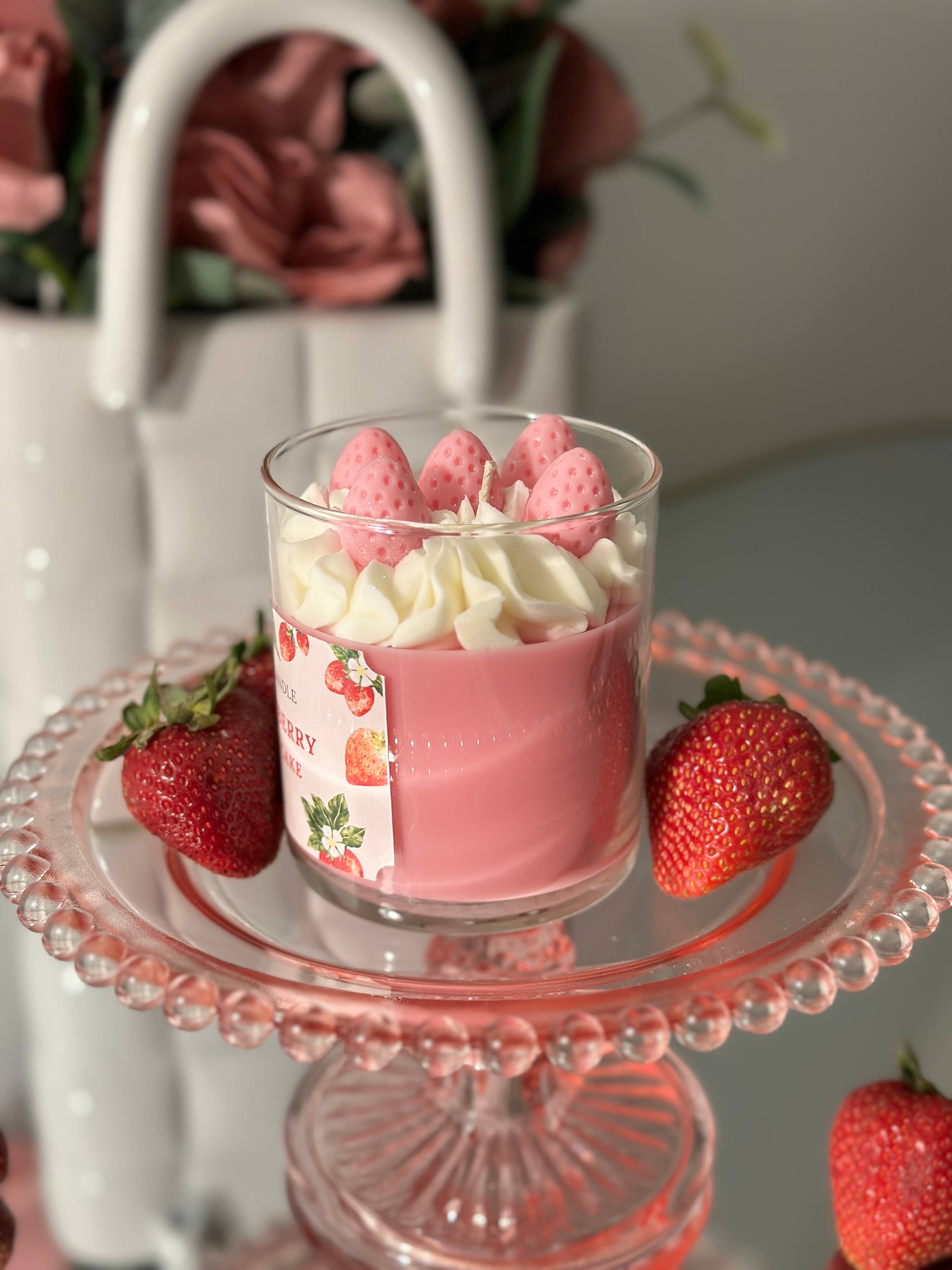 Sugar Candle - Wholesale Jar/Filled Candle - Strawberry Shortcake Candle – Handcrafted Soy Wax8