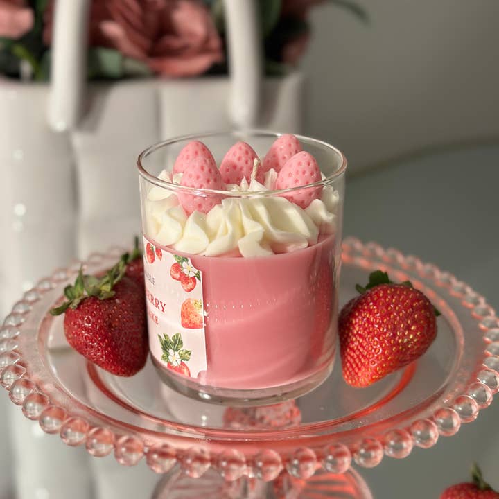 Sugar Candle - Wholesale Jar/Filled Candle - Strawberry Shortcake Candle – Handcrafted Soy Wax8