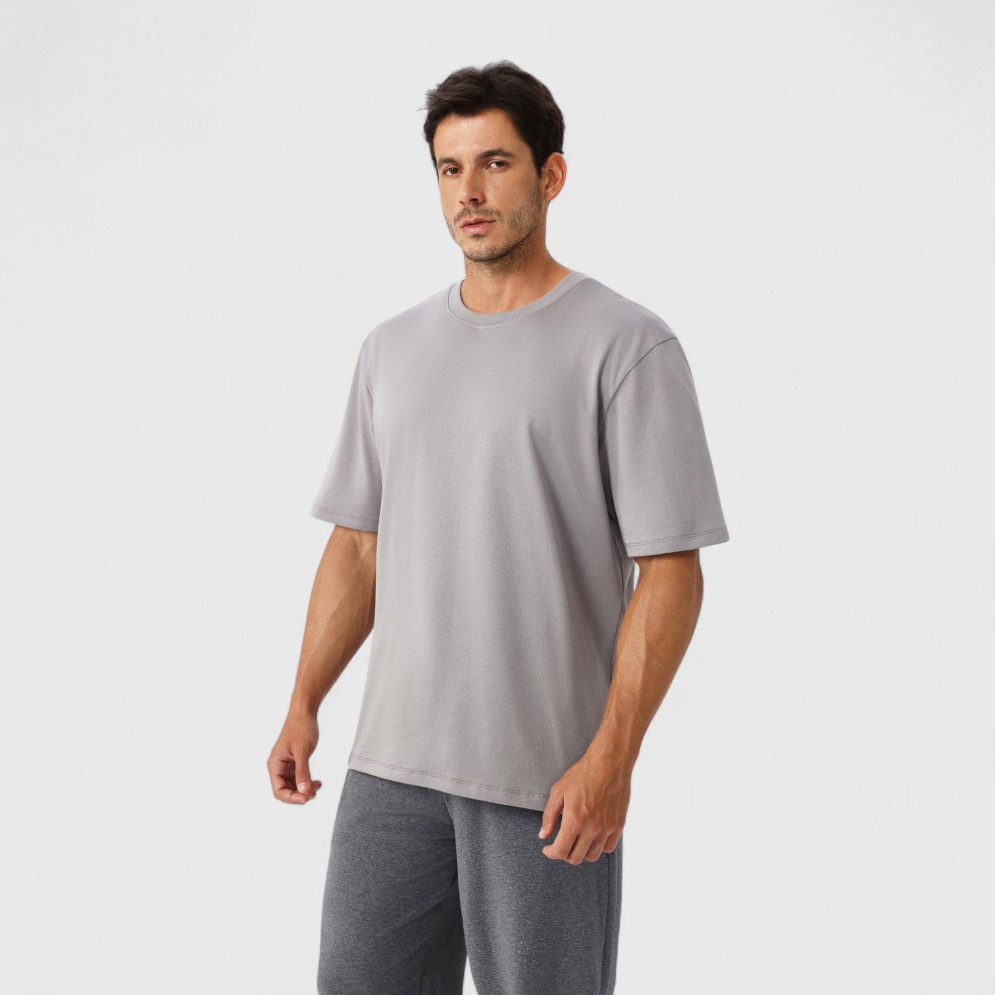 Active by Anna-Kaci - Wholesale T-Shirt - Men's - Men's Oversized Fit Short Sleeve T-Shirt with Drop Shoulders9