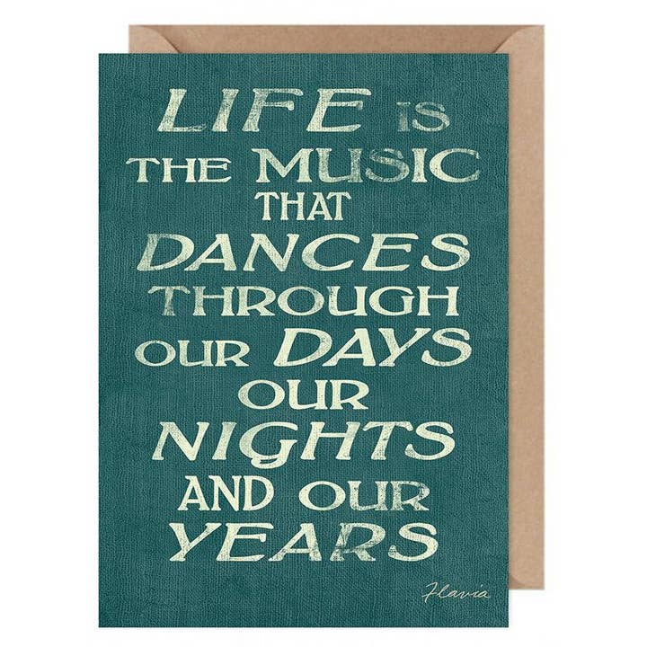 Livet är Music... Flavia Card av Flavia Weedn 100% bomull Tillverkad i Schweiz 0402-4024 för wholesale av Flavia Art Studios