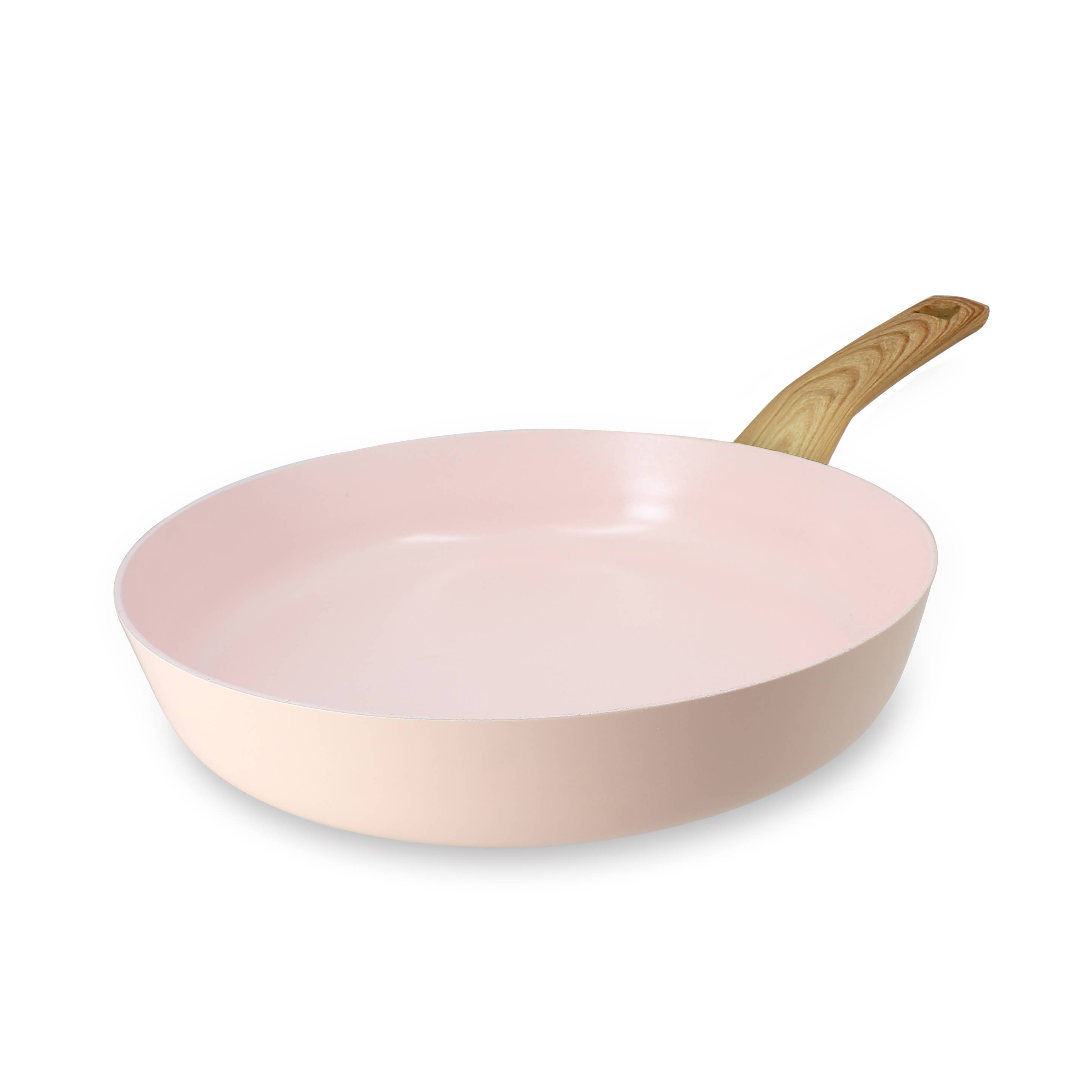 Menastyl - Vente Poêles - Poele rose 28cm en aluminium recyclé induction1