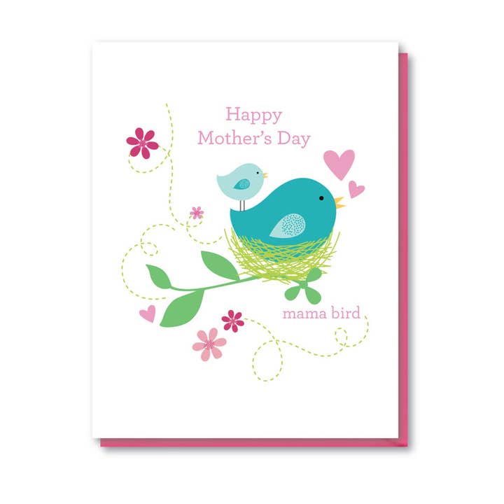 Vögel Muttertagskarte für den Großhandel von doodle bird design