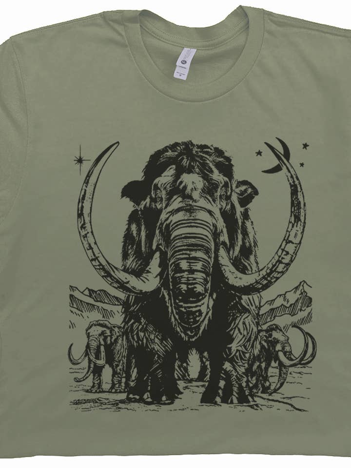 Shirtmandude Co - Wholesale Screen Printed T-Shirt - Unisex - Big Wooly Mammoth T Shirt Cool Animal Graphic Tee Elephant0