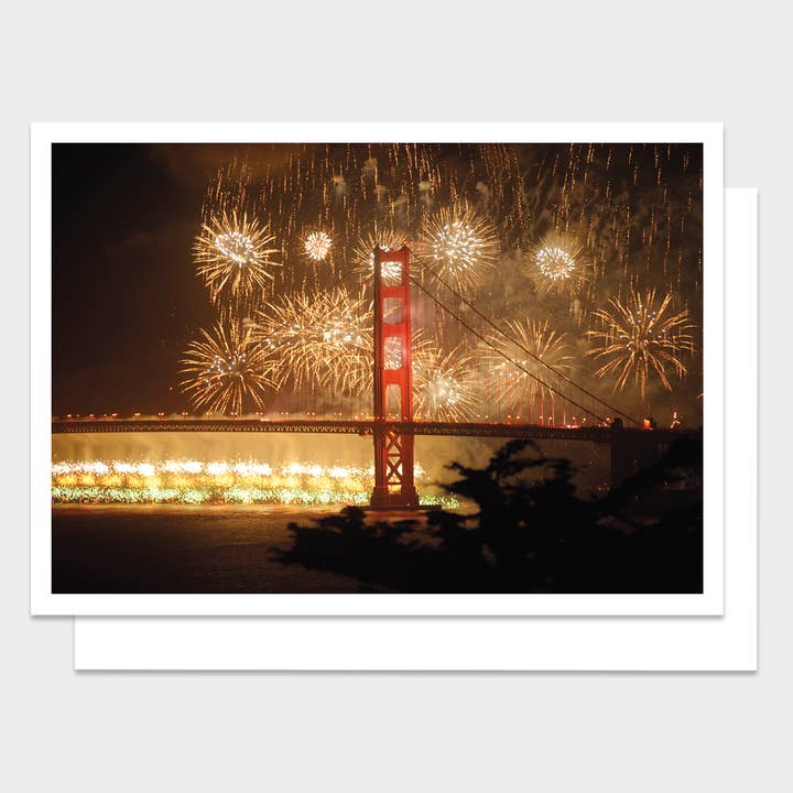 Palm Press - Wholesale Season's Greetings Card - Golden Gate Fireworks Happy Holidays Greeting Card