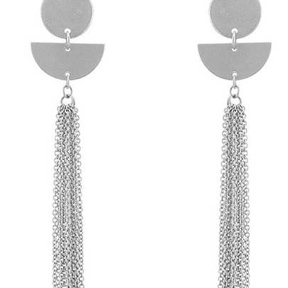 Earrings - Slv Dlb Shape Chain Tasse for wholesale by Flirt Jewelry