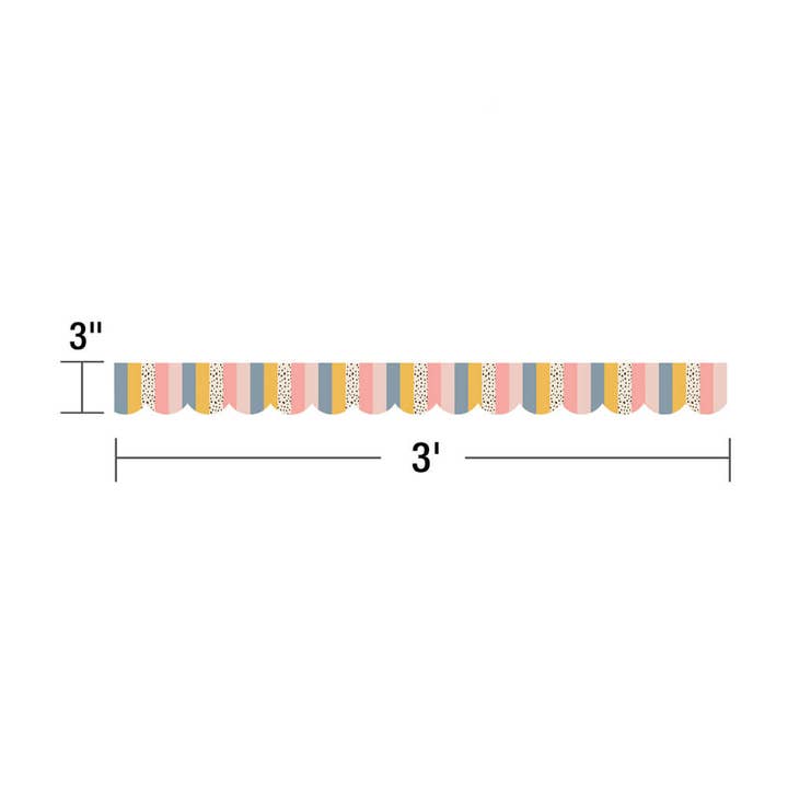 Carson Dellosa Education - Wholesale Bulletin Board - We Belong Stripes Scalloped Bulletin Board Borders3