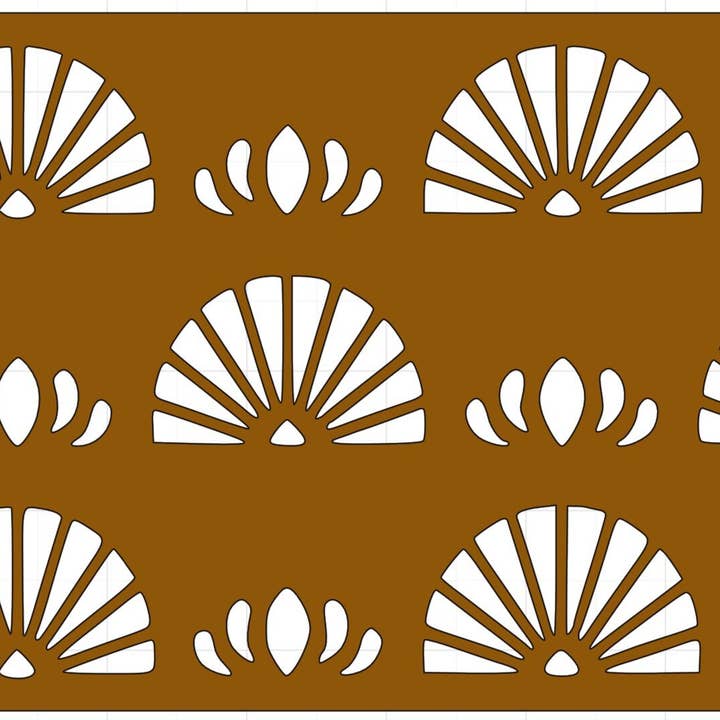 Pochoir en forme de ventilateur antique pour la vente par Belle Stencils