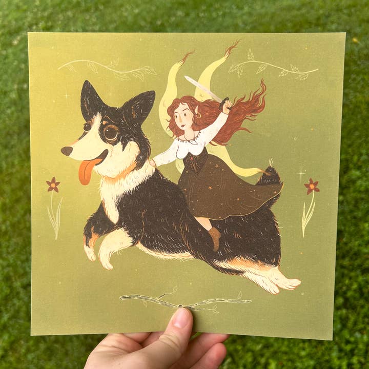 Corgi Fairy Print for wholesale by Glitter and Toadstools