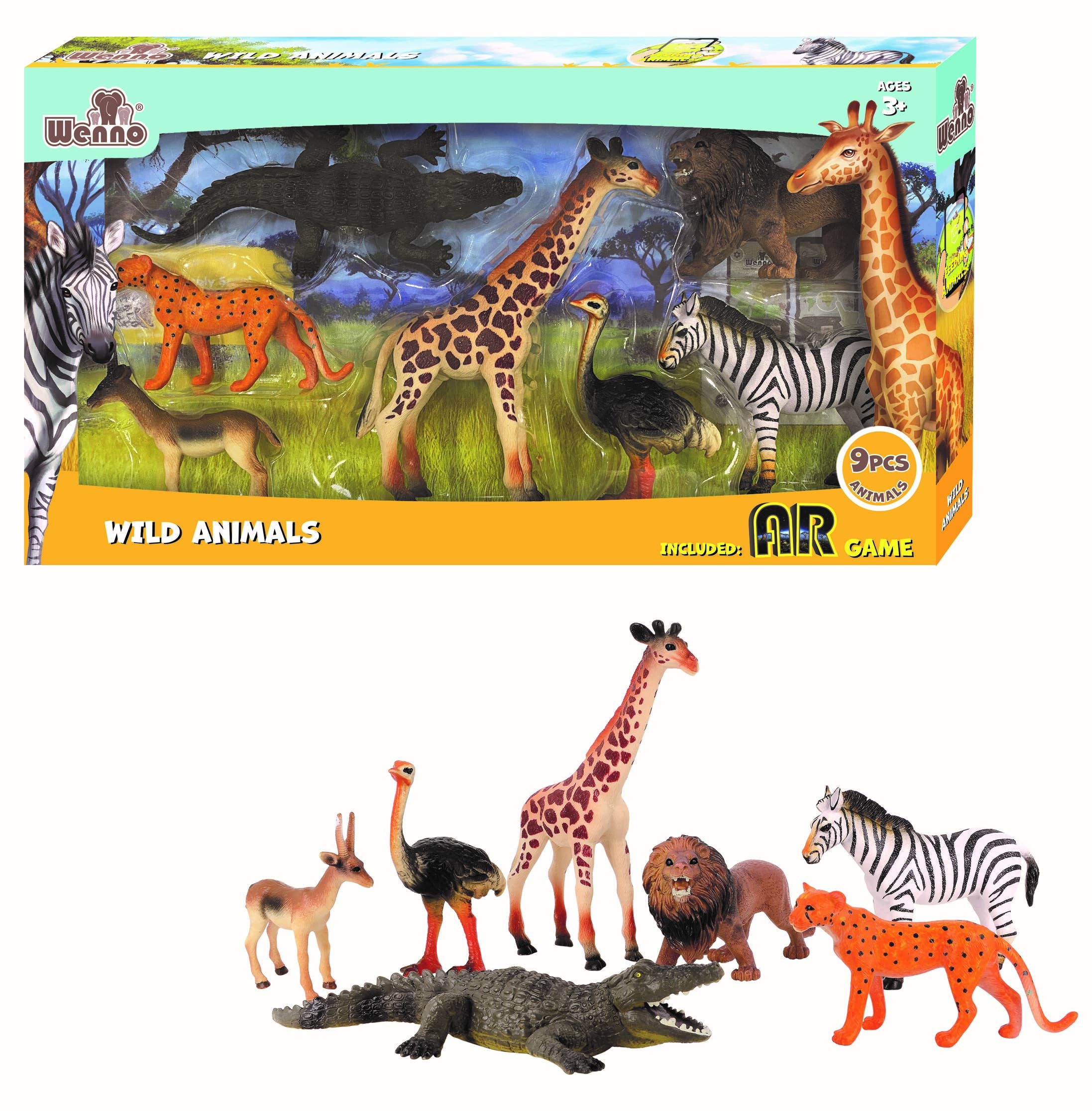 Wenno – Großhandel Spielzeugset – Kinder – 7 Stück Wildtier im Fensterkasten0