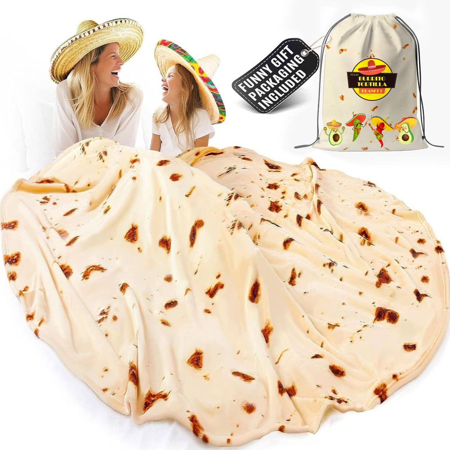Zulay Kitchen - Vente Plaids - Couverture tortilla avec emballage en papier d'aluminium et sac à cordon12
