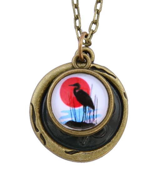 Wholesale Photo Glass Heron Necklace for your store Faire Canada