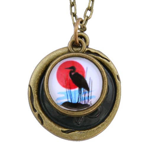 Wholesale Photo Glass Heron Necklace for your store Faire Canada