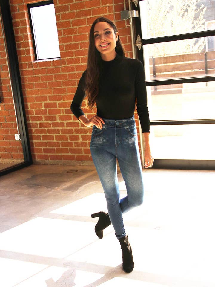 Doheny Bodycon Jegging/Legging - Blauw voor wholesale door Lenawee Moda