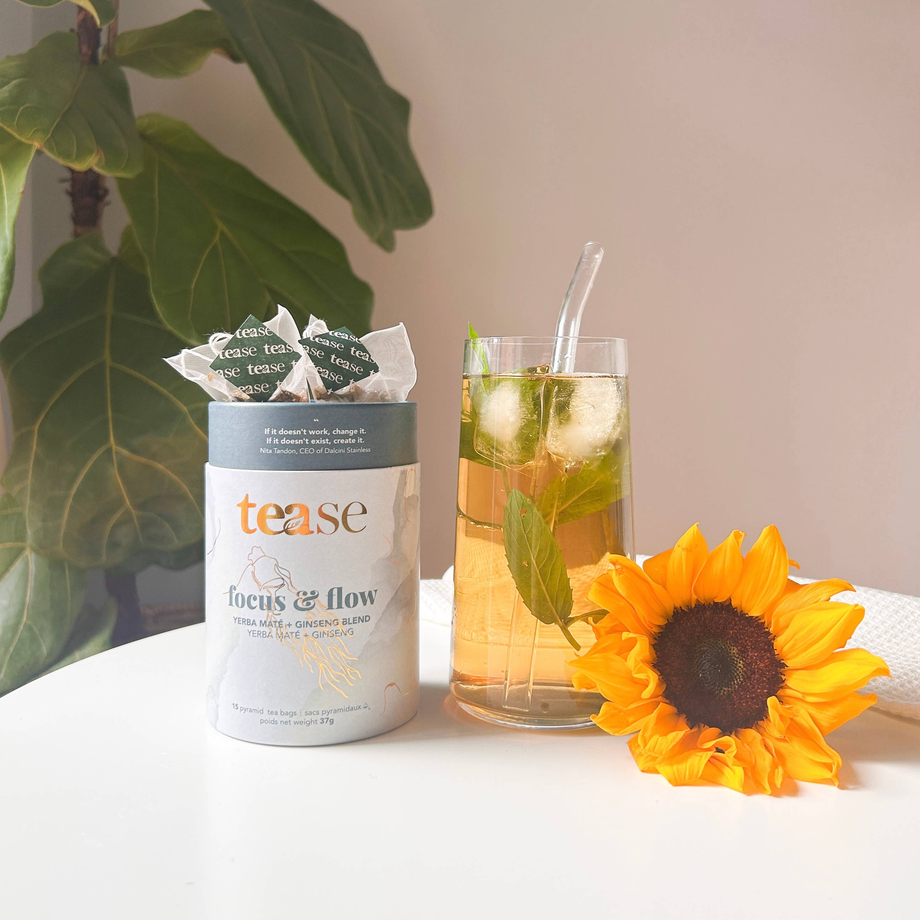 Tease | Wellness Tea Blends + Accessories - Wholesale Gezondheid/Detox thee - Focus & Flow Adaptogene Ginseng + Ginkgo Superfood Theemelange1