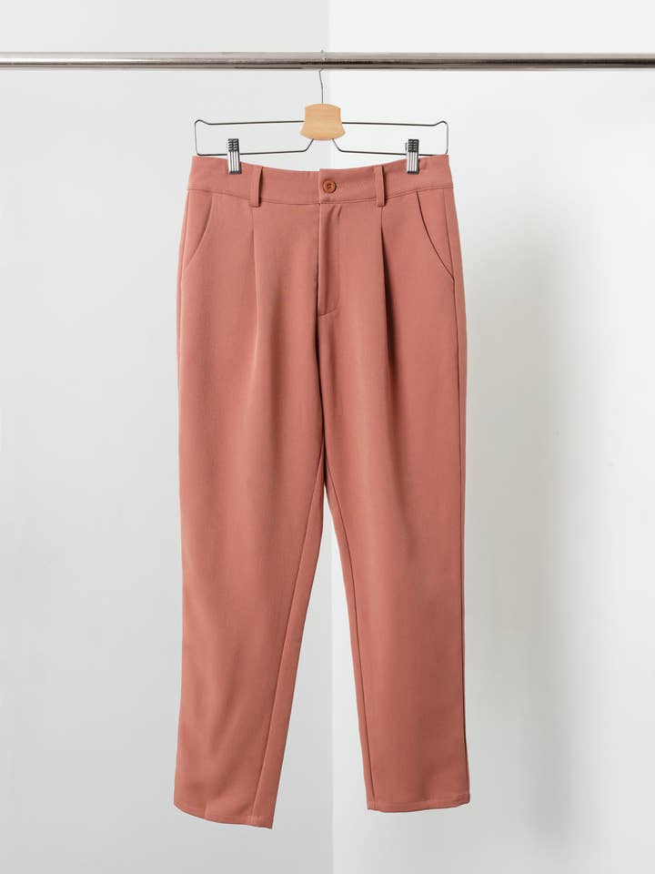 Straight Cut Pleated Pants for wholesale by Nour de la Garza
