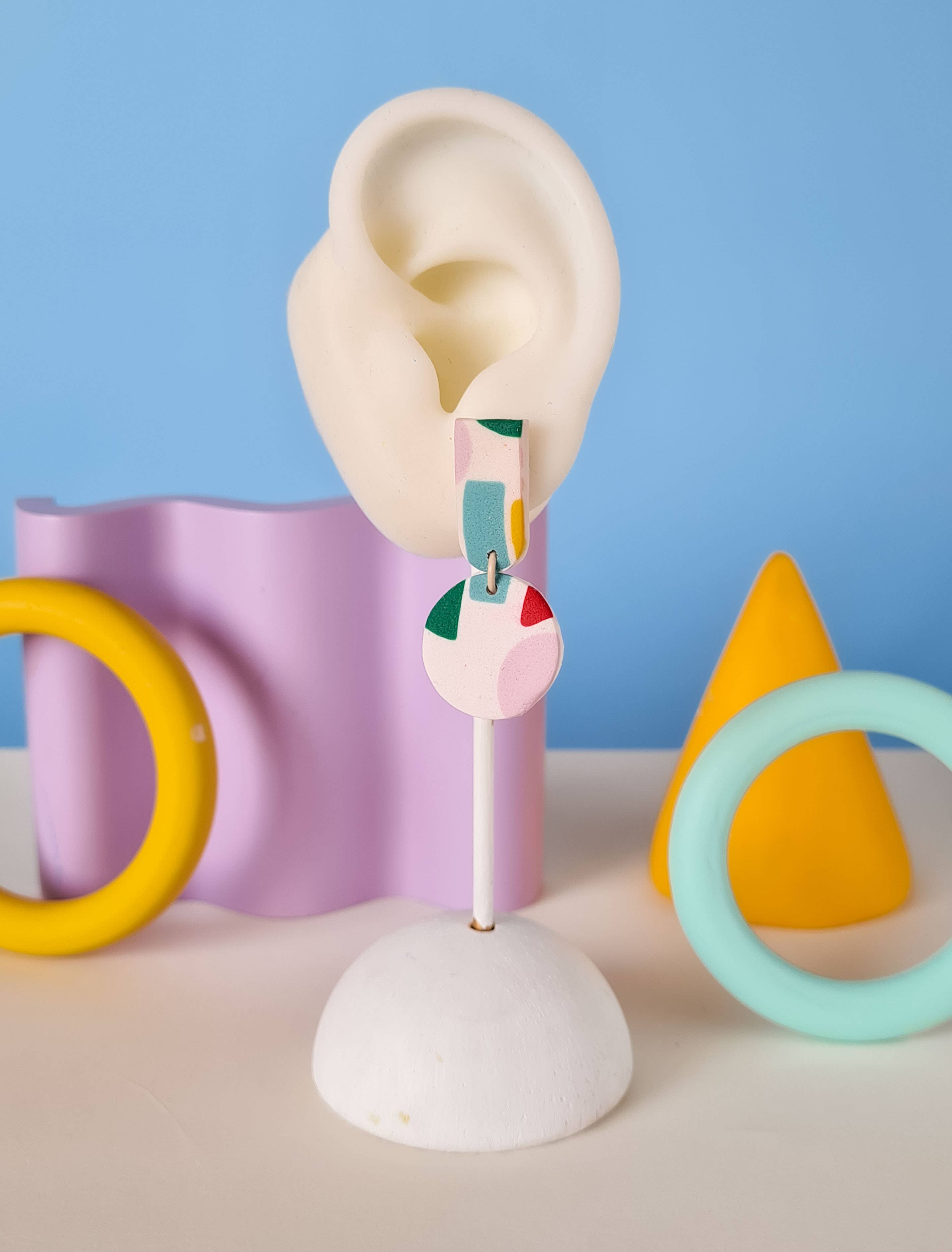 Mono - Wholesale Dangle Earrings - colorful patterned handmade clay earrings in 19 varieties30