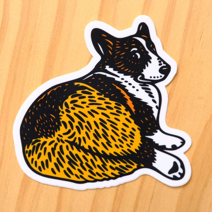 Orange Corgi Doggo Dog Sticker for wholesale by Vortex Souvenir