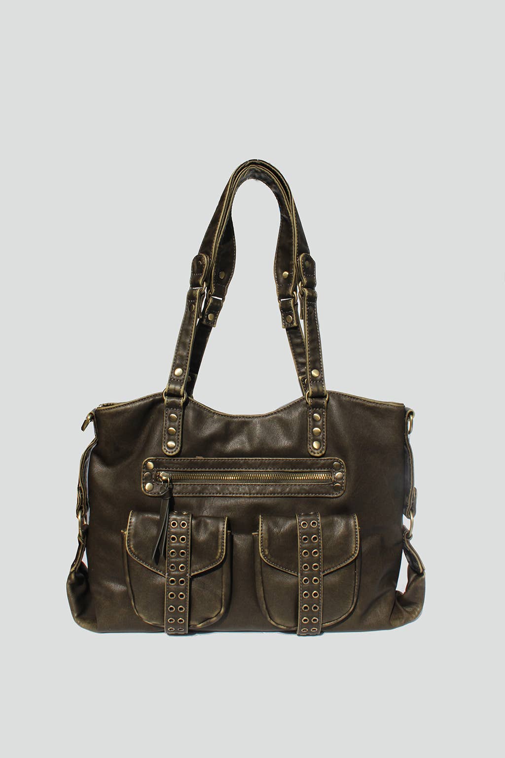 STREET LEVEL - Wholesale Tote Bag - Women's - Remi Studded Distressed Tote3