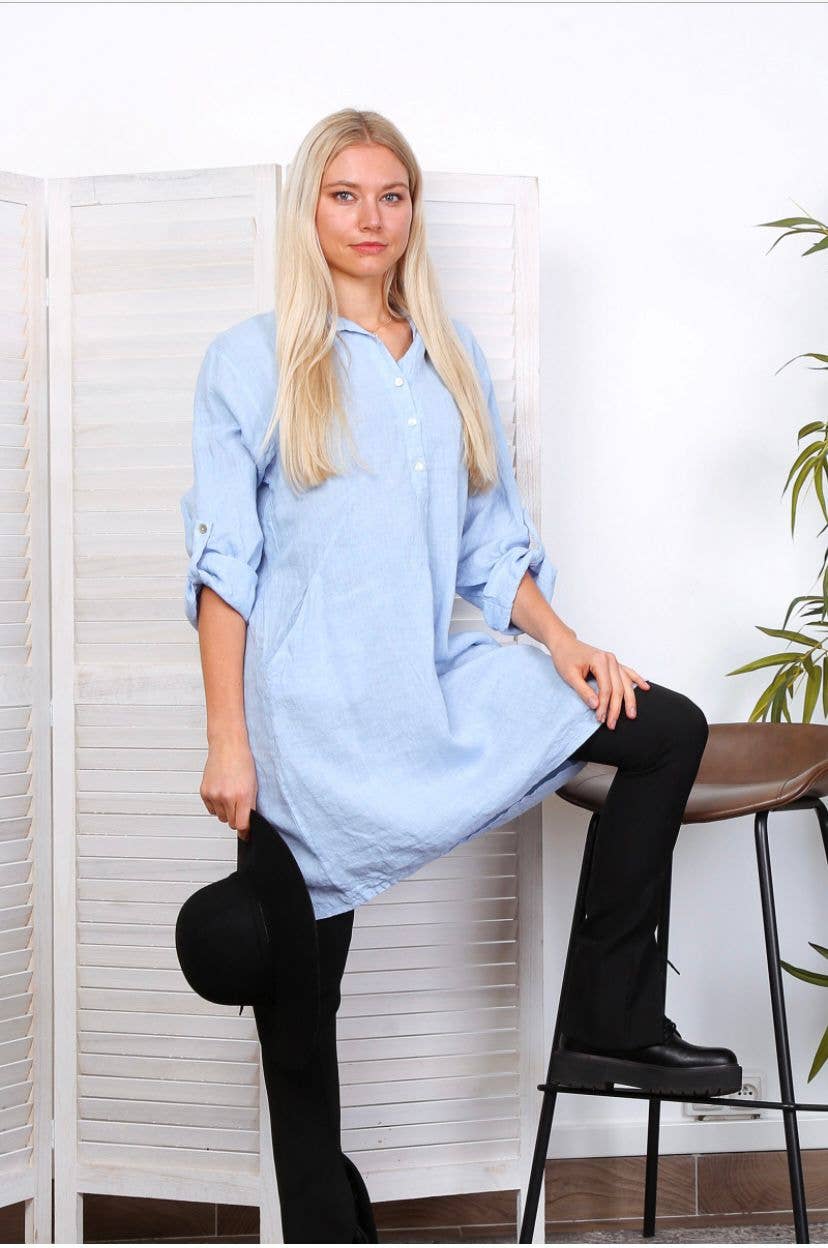 LÉA & LUC – Engroshandel Kjole - Dame – Korte kjoler i 100% hør REF. 13515