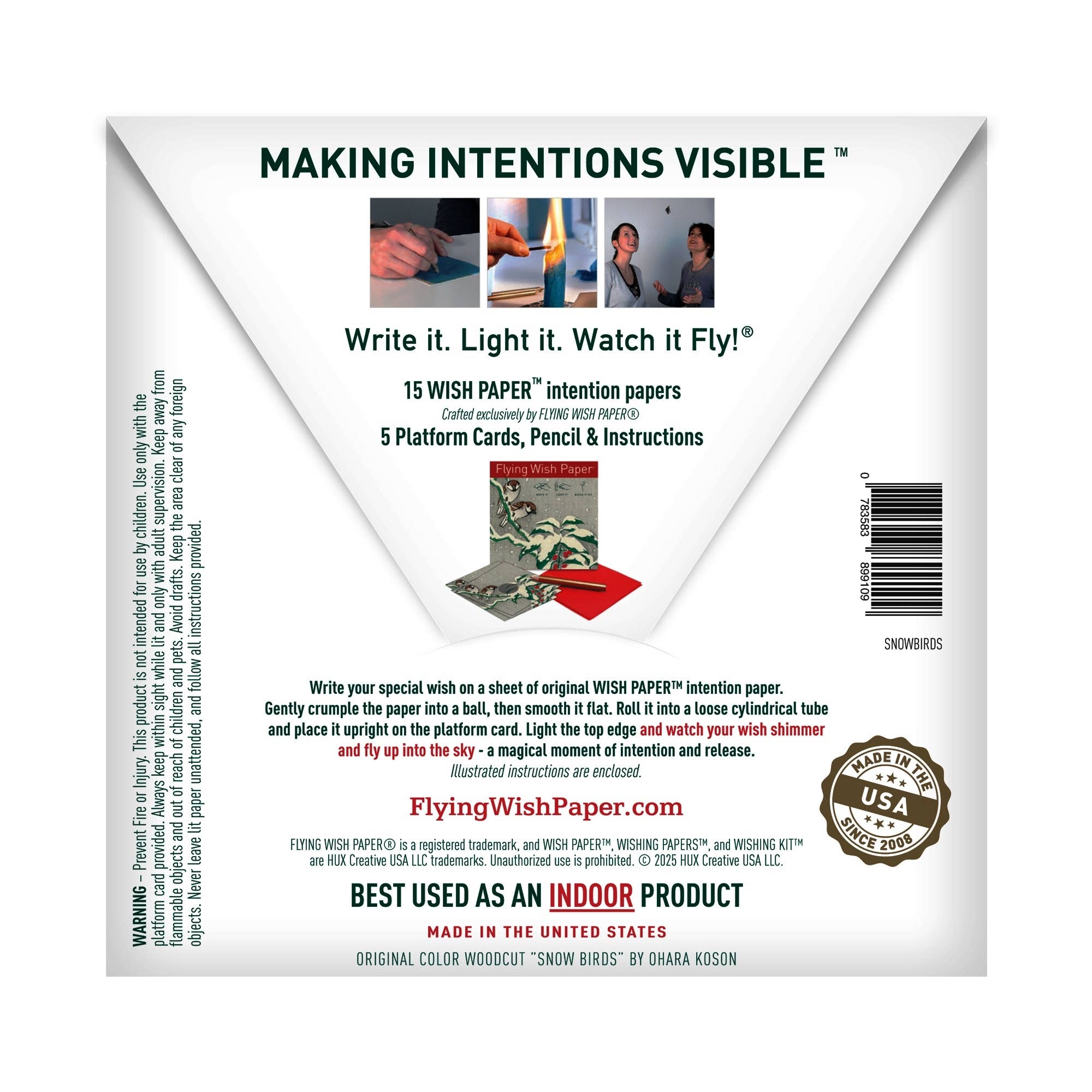 FLYING WISH PAPER ® – wholesale Christmas card – SNOWBIRDS, WISH Kit Winter Holiday Gift, Christmas Craft Kit1
