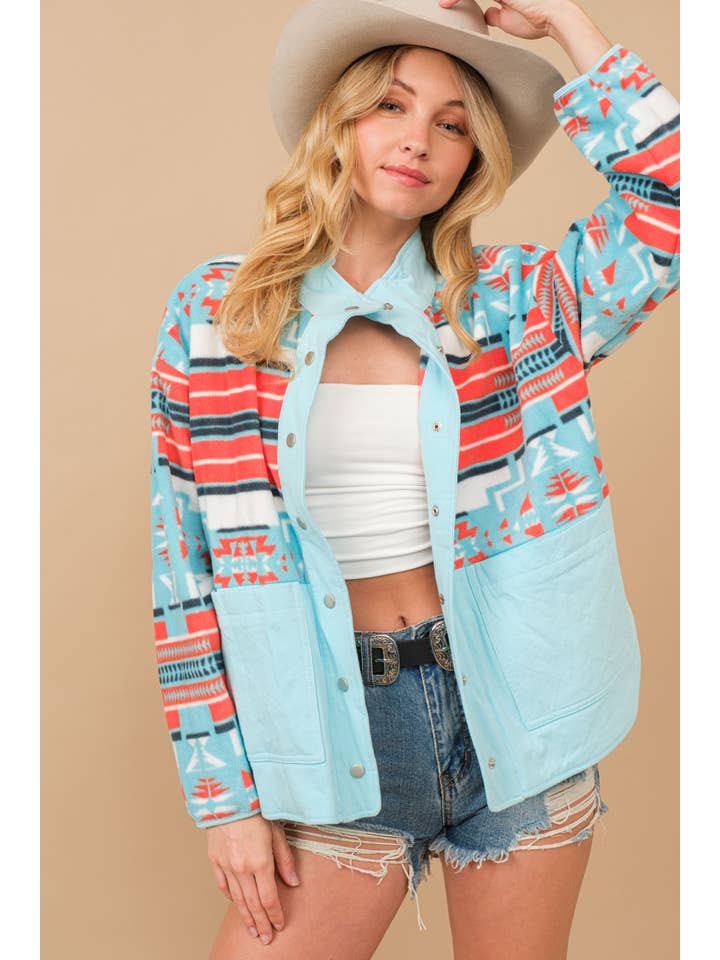 Blue B - Wholesale Fleece - Women's - 34348J - Blue B Aztec Exclusive Quilted Fleece Jacket