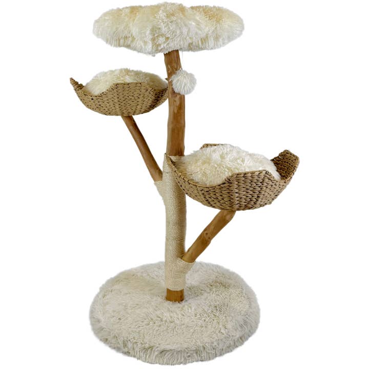 VLIZ - Wholesale Pet Scratcher - Cat - Natural Wood Cat Tree – Wicker Perch & Scratching Post1