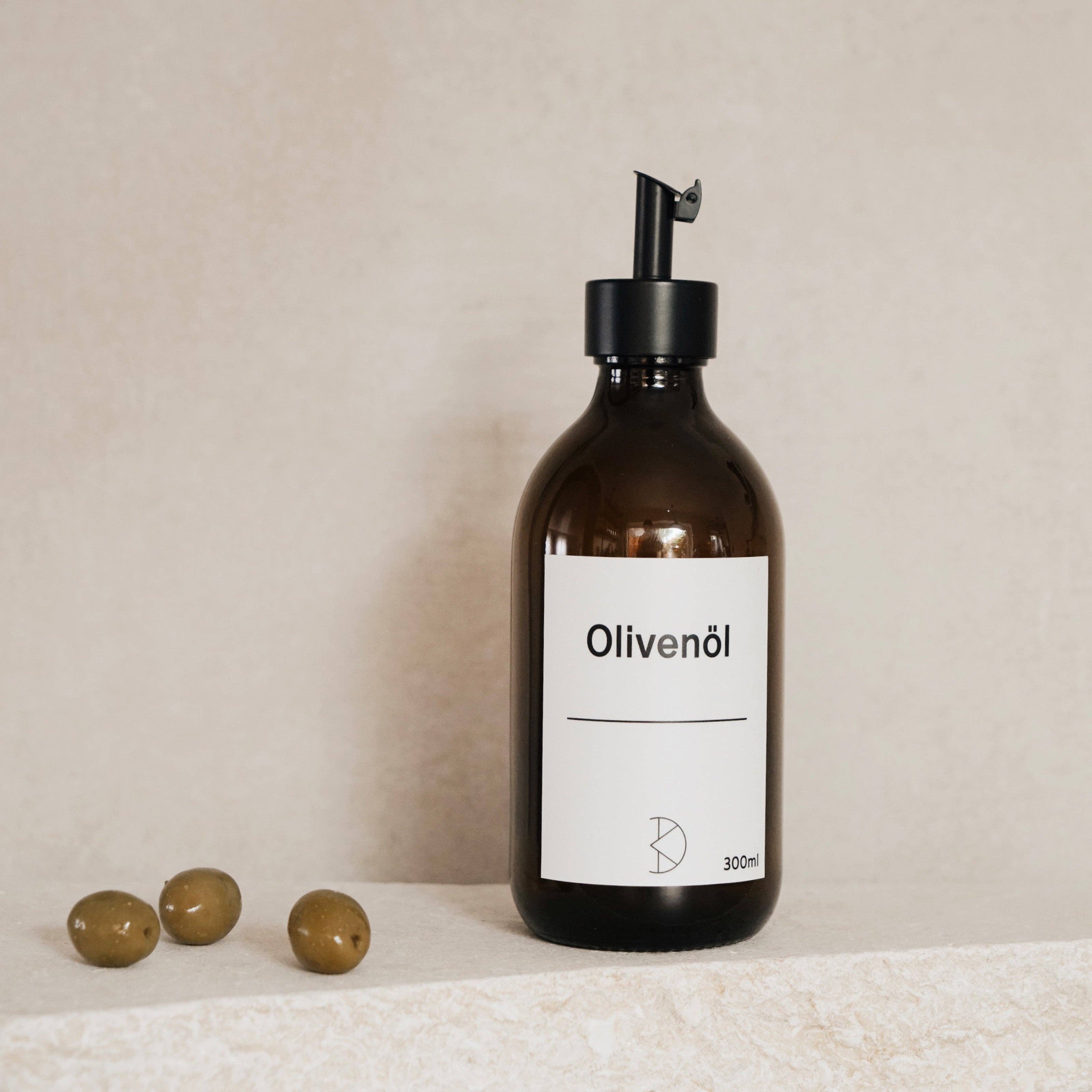 Koffs Design - Wholesale Oil/Vinegar Dispenser - Brown Glass Oil Dispenser – 300 ml Bottle with Stainless Steel Pourer0