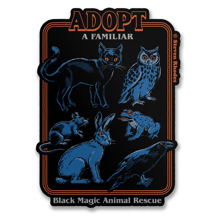 Steven Rhodes - Adopt A Familiar Sticker for wholesale by Hybris Production AB