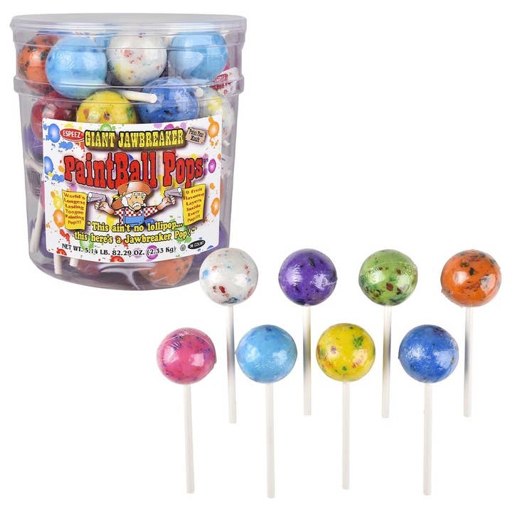La Luna Bella - Toys - Wholesale Hard Candy - Jawbreaker Paint Ball Pops (36 Cnt) 5" LLB Candy