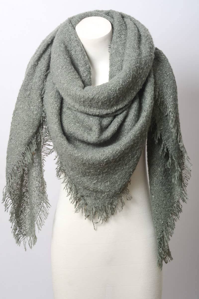 Leto Accessories - Wholesale Scarf - Women's - Cozy Faux Mohair Open Work Square Blanket Scarf ❄️3