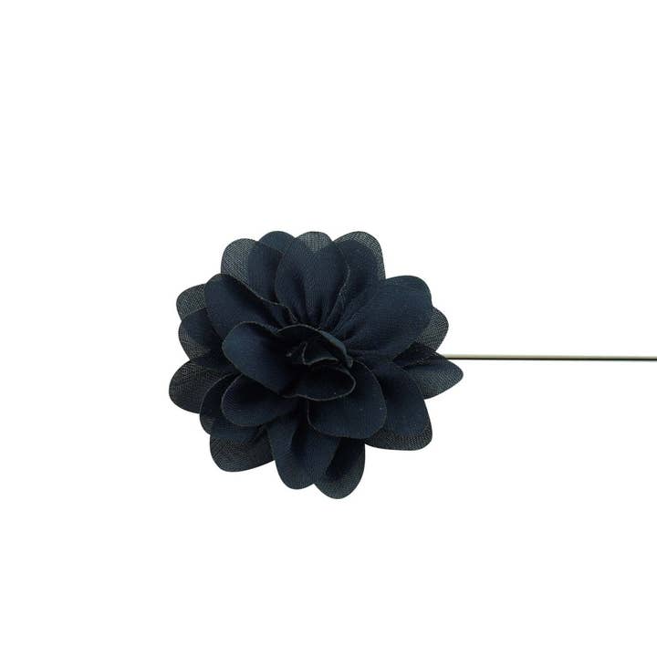 Navy Blue Petal Lapel Flower for wholesale by Aristocrats Bows N Ties