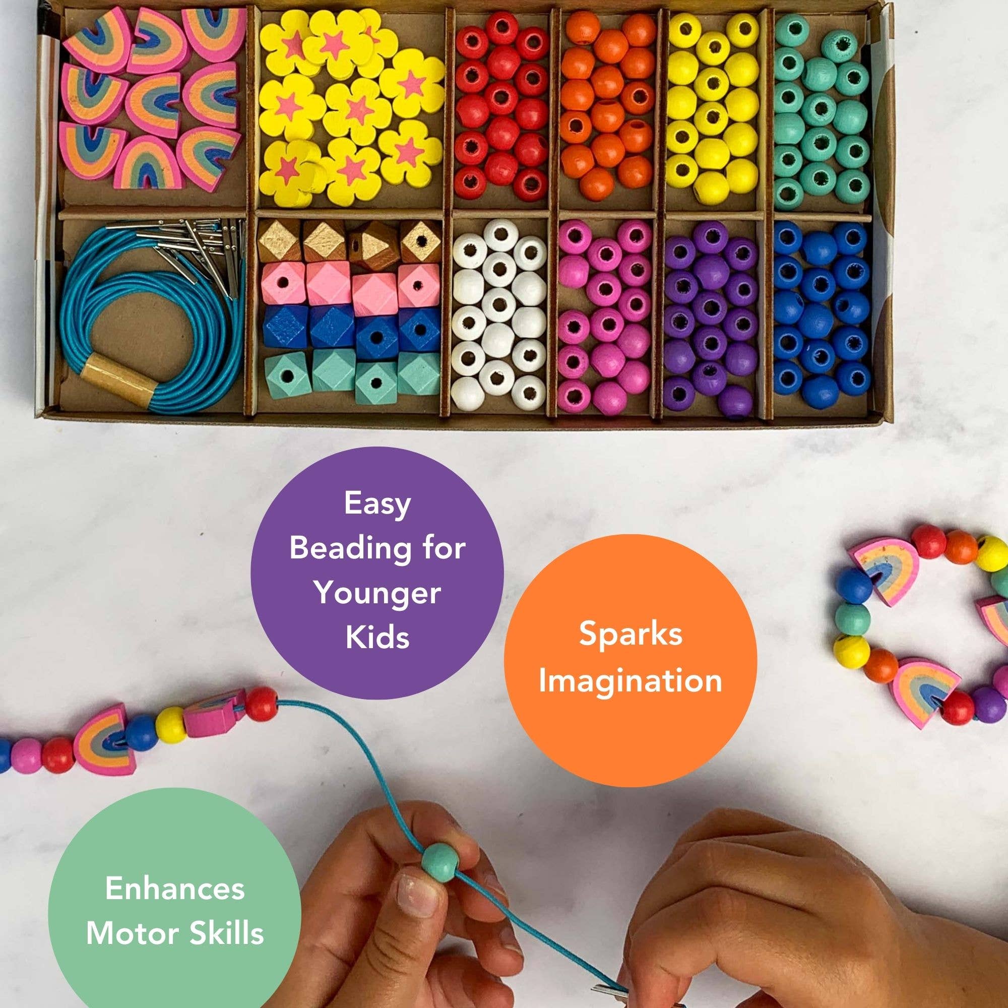 Cotton Twist (USA DUTIES PAID) - Wholesale DIY Jewelry - Kids - Rainbow & Flower Bracelet Making Kit8