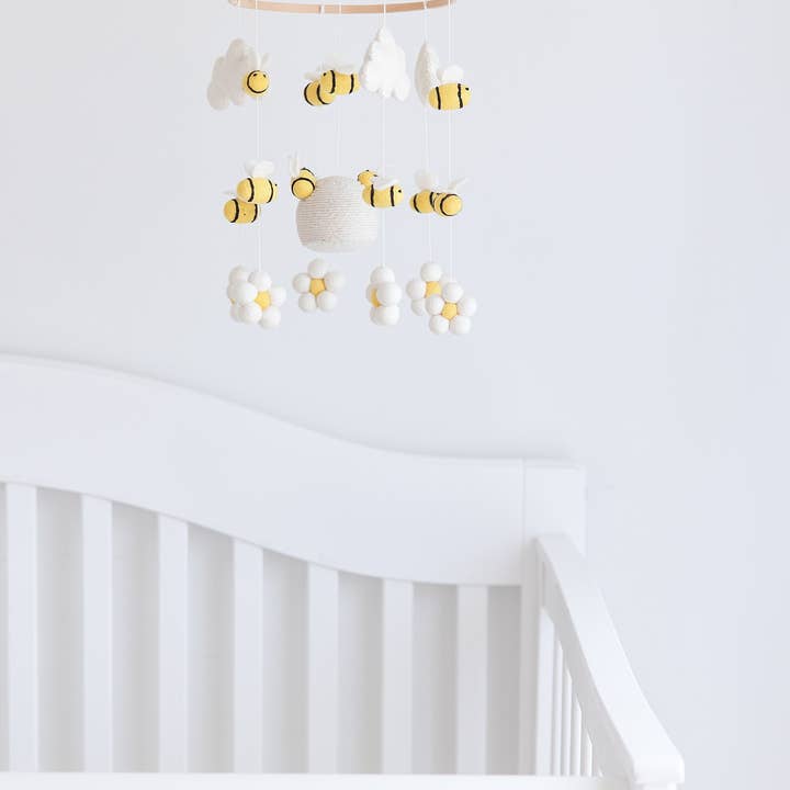 Nivas - Wholesale Baby Mobile - Bee and Flower Crib Mobile - Handmade Baby Gift1