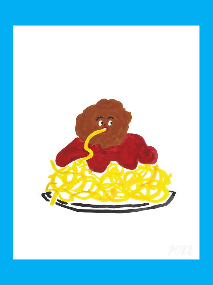 Sulten Kødbolle Print for engroshandel hos Kristina Micotti