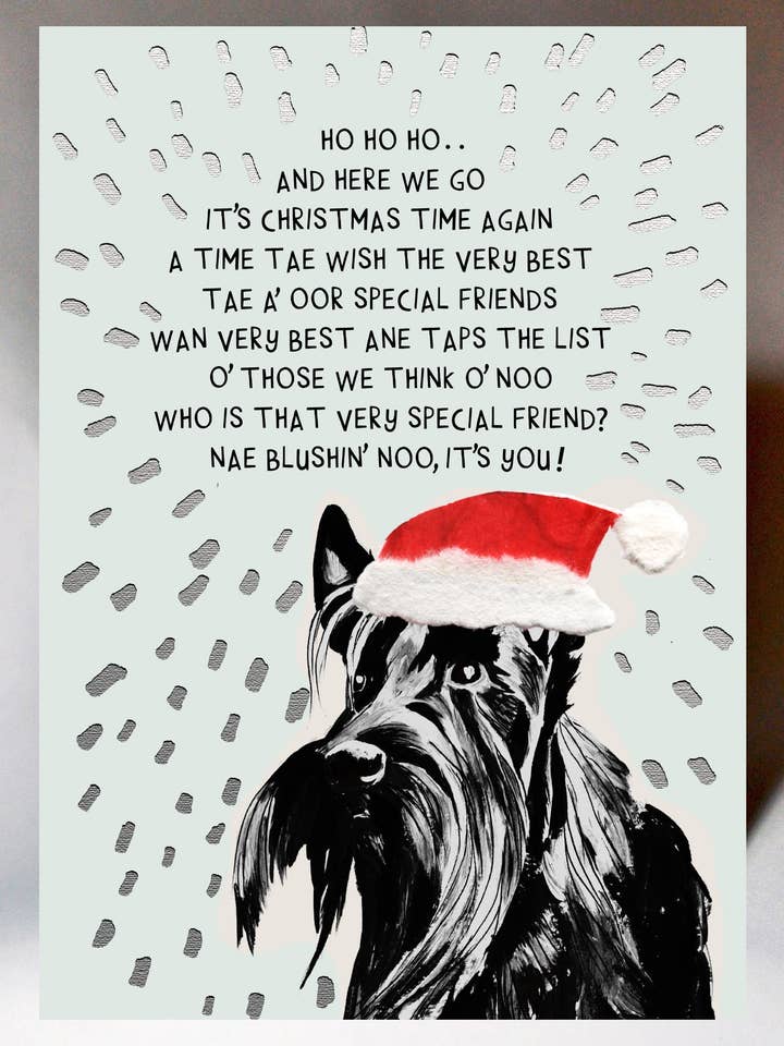 Julespecialven Scottie Julekort til Ven for engroshandel hos Wee Wishes