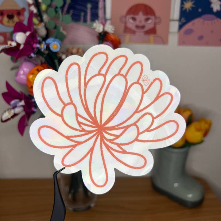 GLTCHGIRL - Wholesale Suncatcher - chrysanthemum suncatcher decal1