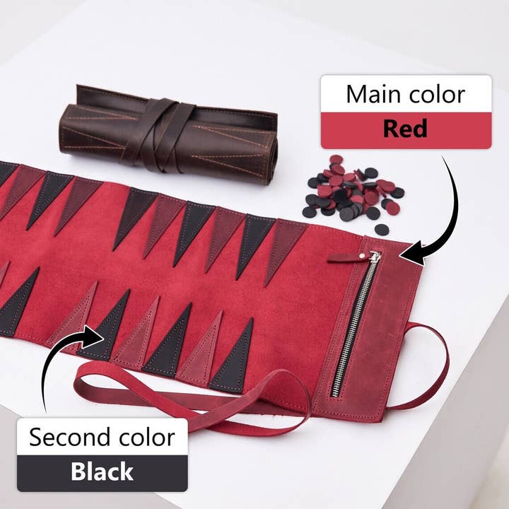 Pikore - Wholesale Board Game - Leather backgammon roll2