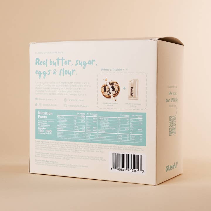 Glutenful - Wholesale Cookie - 4-Pack Cookies & Cream Cookies with Drizzle Packets1