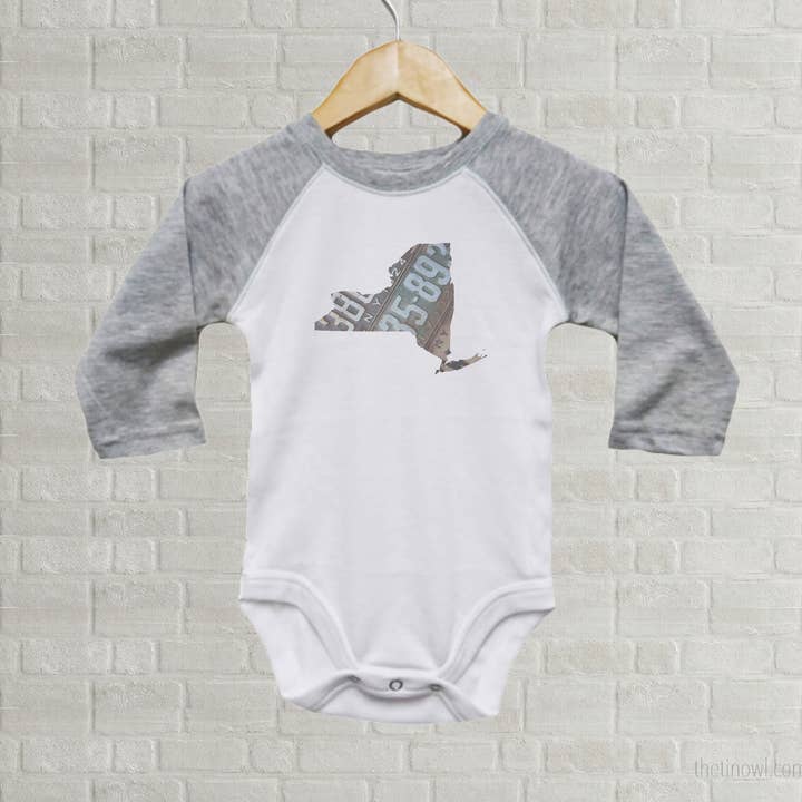 New York Baby Onesie | Romper | Vintage License Plate Art for wholesale by Juniper & Spruce