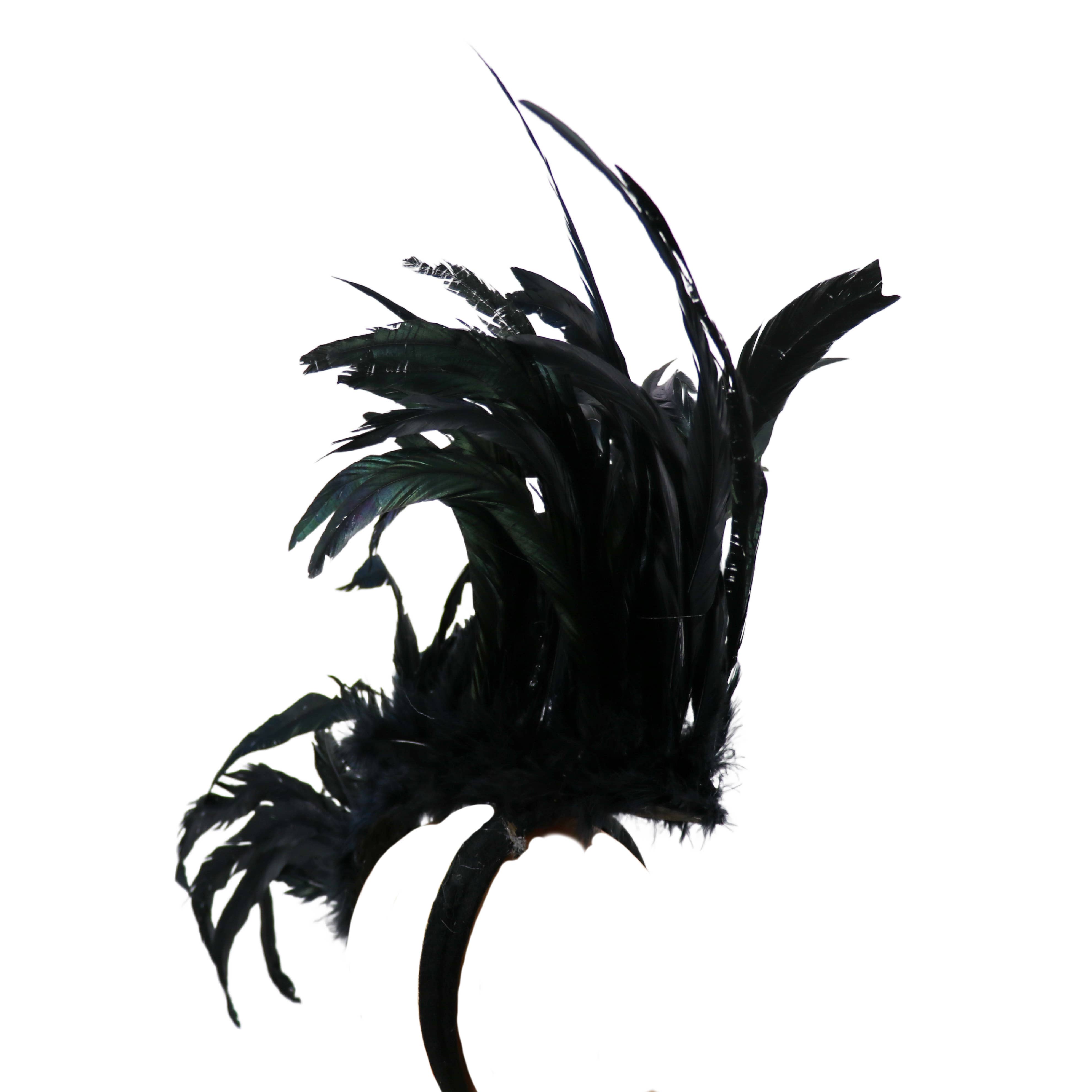 Western Fashion - Wholesale Costume - Women's - 63005-BLACK FEATHER MOHAWK HEADPIECE1