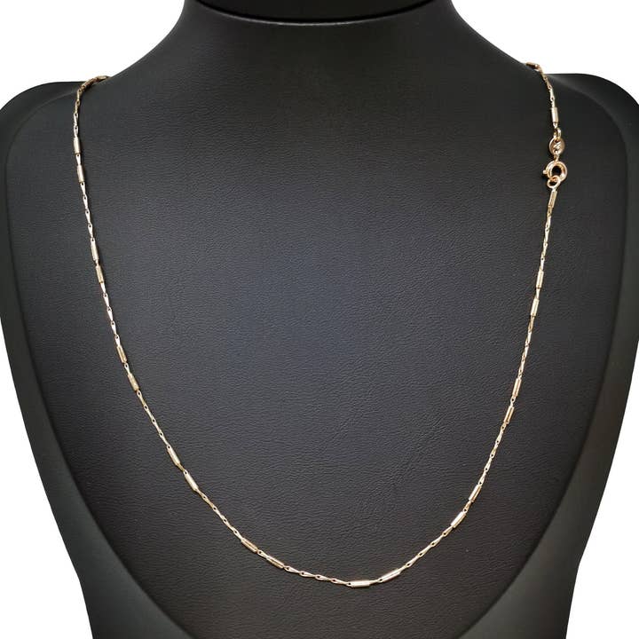 18K Gold Filled Chain, 17.7" Layering Beaded Necklace, Dainty 1mm Bead Necklace w/Spring Ring | CN-736 for wholesale by Aim Eternal