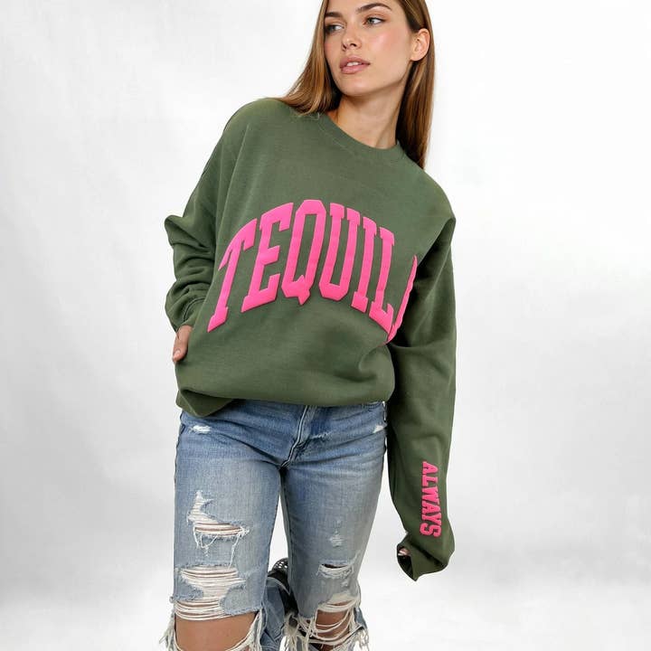 Tequila Always Sweatshirt für den Großhandel von House of Lulu