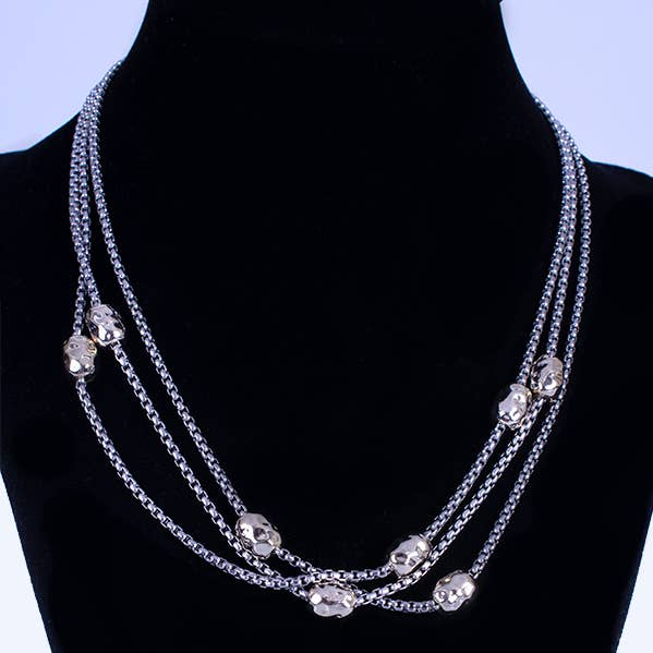 Golden Barrels Station Necklace for wholesale by My Best Kept Jewelry