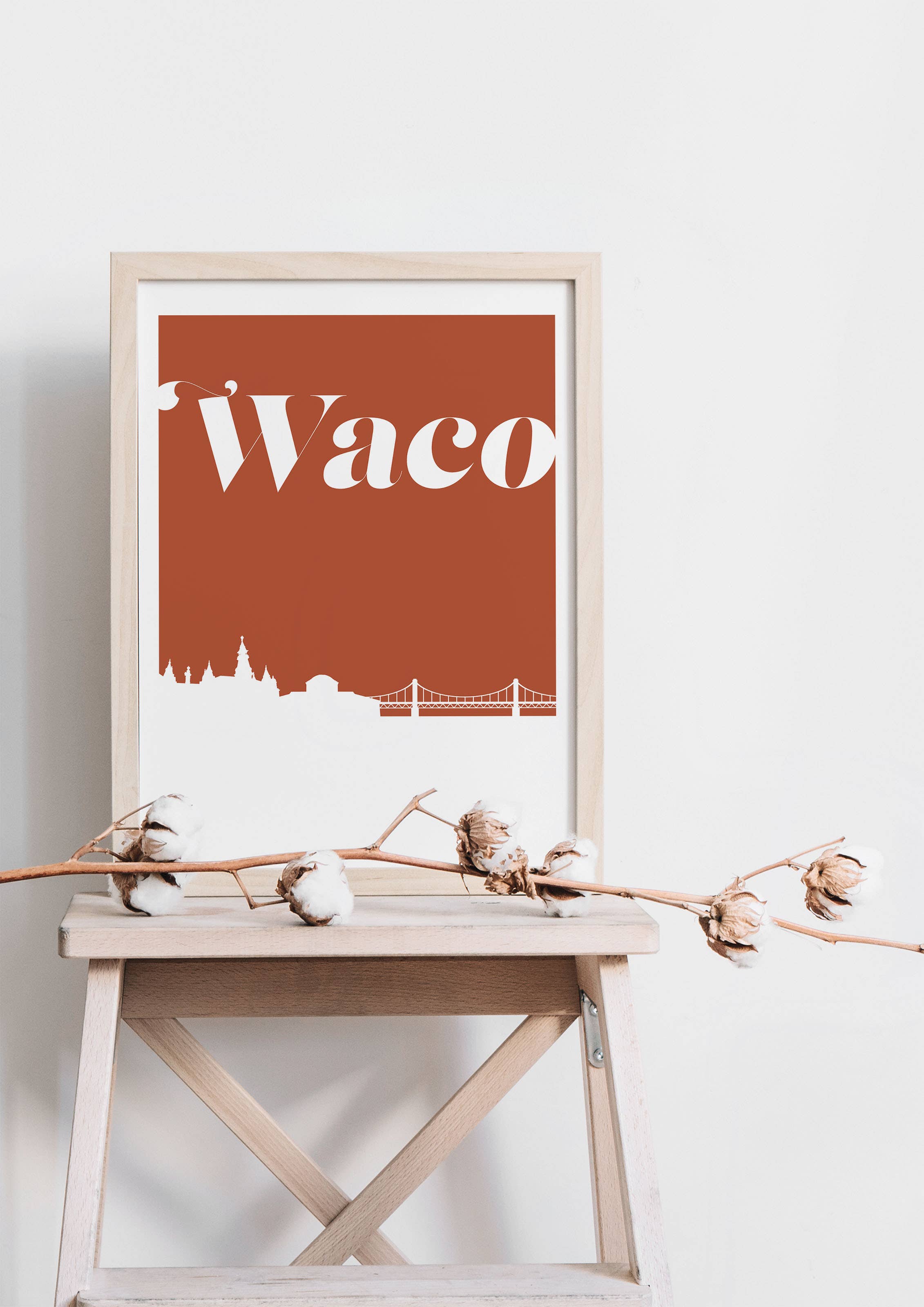 Paperfinch Design - Wholesale Art Print - Waco Texas retro inspired skyline art print4