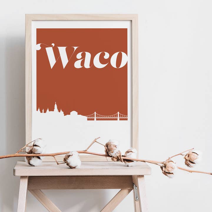 Paperfinch Design - Wholesale Art Print - Waco Texas retro inspired skyline art print4