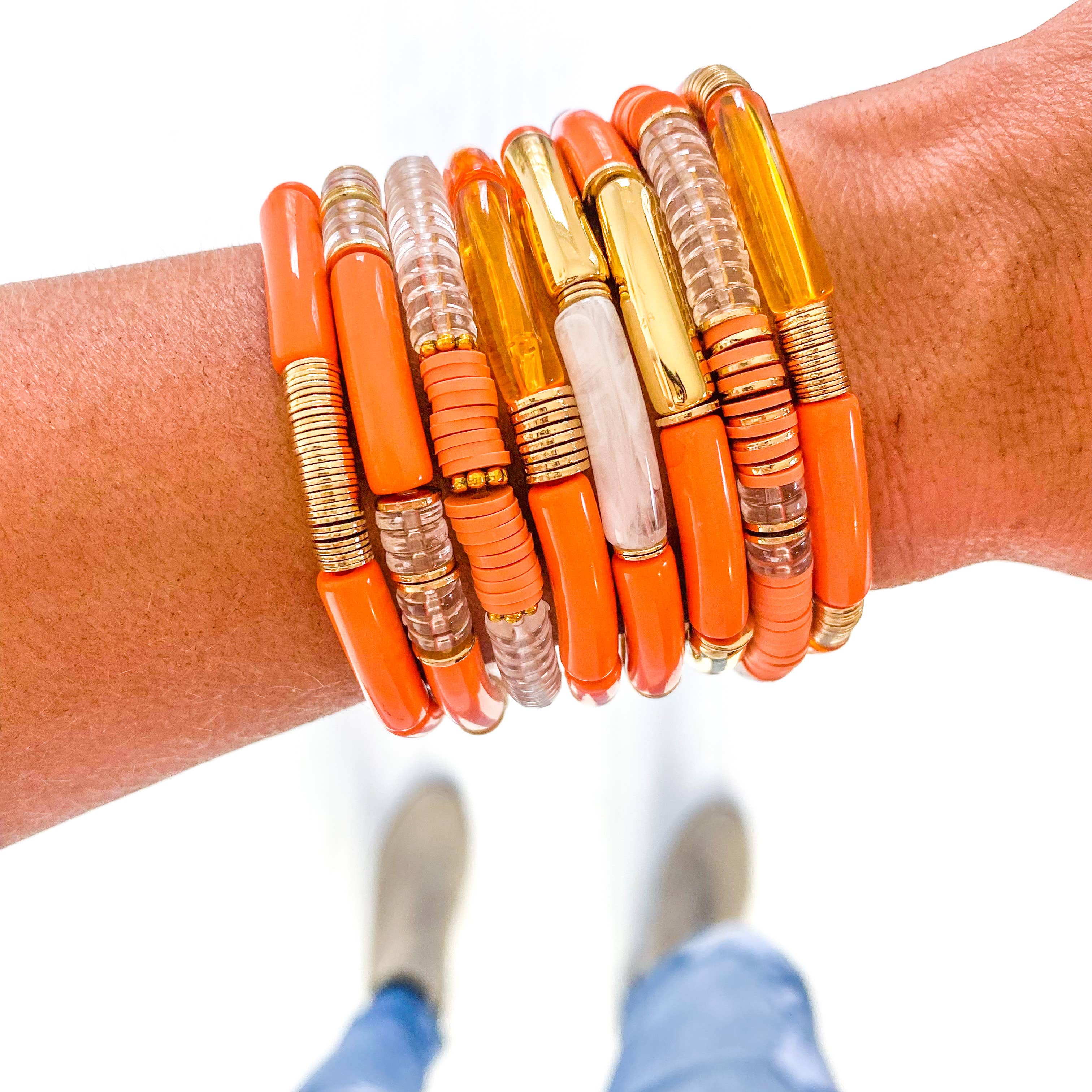 Savvy Bling - Wholesale Jewelry Set - Orange Game Day Bracelets & Necklaces24